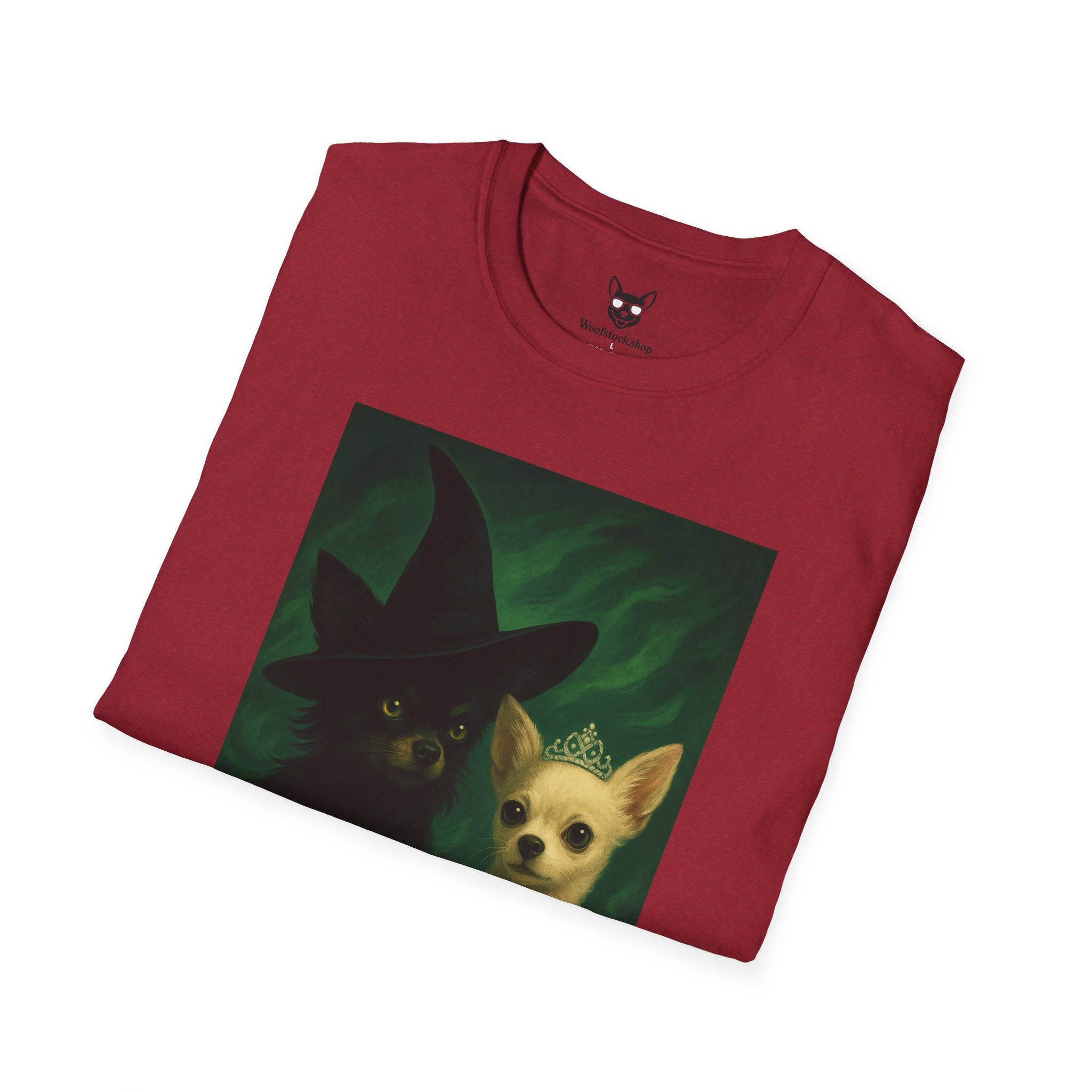 Wicked Broadway Poster Dog Parody Unisex Softstyle T-Shirt -- Funny Dog Shirt for Broadway and Dog Lovers